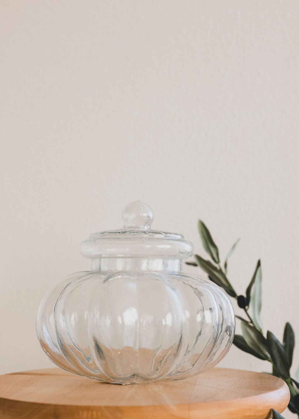 Ribbed Glass Jar with Lid