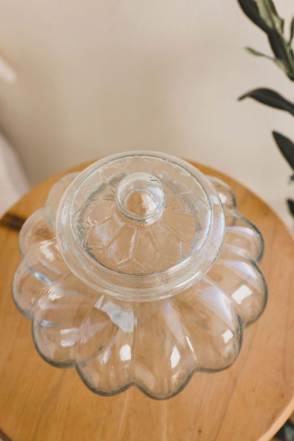 Ribbed Glass Jar with Lid