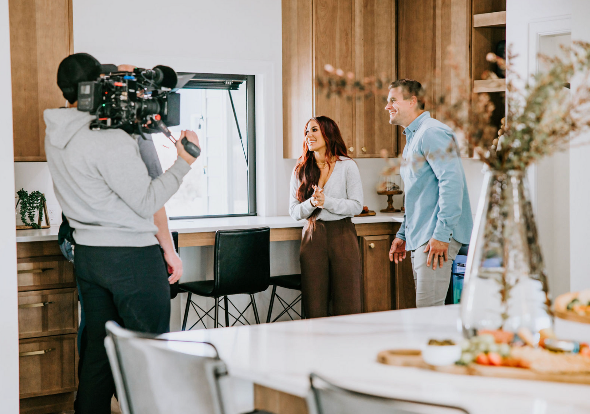 Cole and Chelsea DeBoer filming Down Home Fab