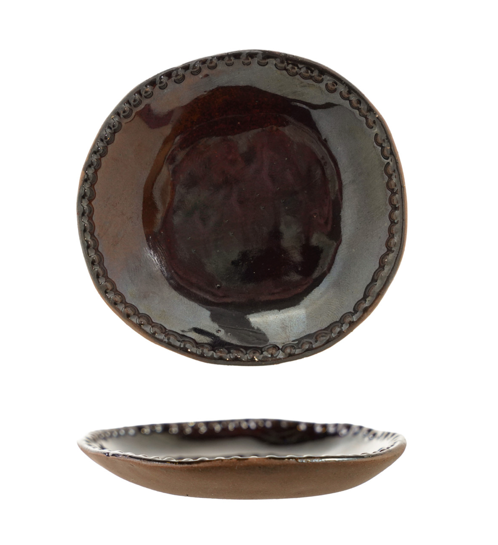 Bead Rim Reactive Glaze Trinket Dish