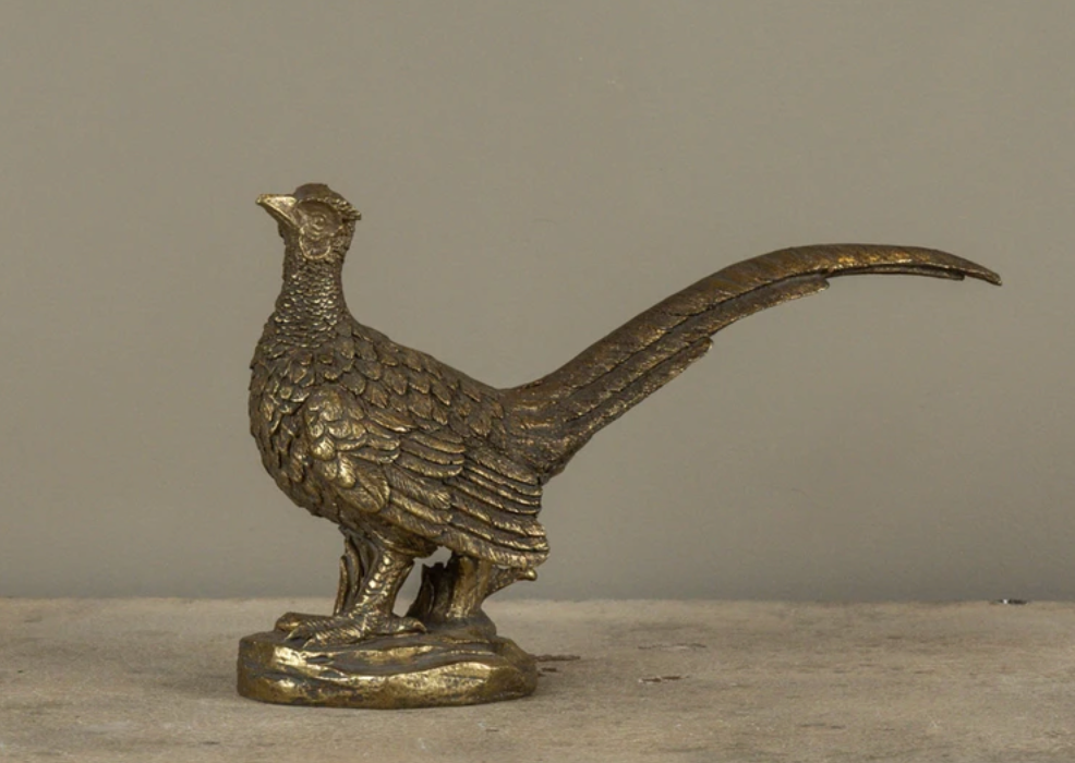 Antiqued Gold Pheasant Statuette
