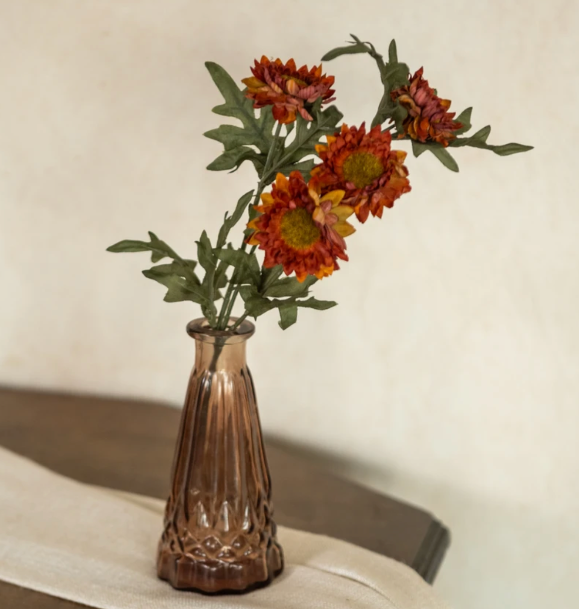 Burnt Orange Strawflower Pick
