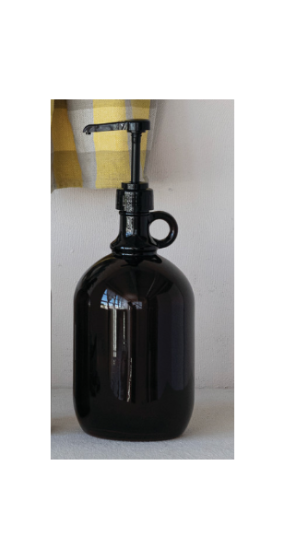 Brown Glass Pump Dispenser with Handle