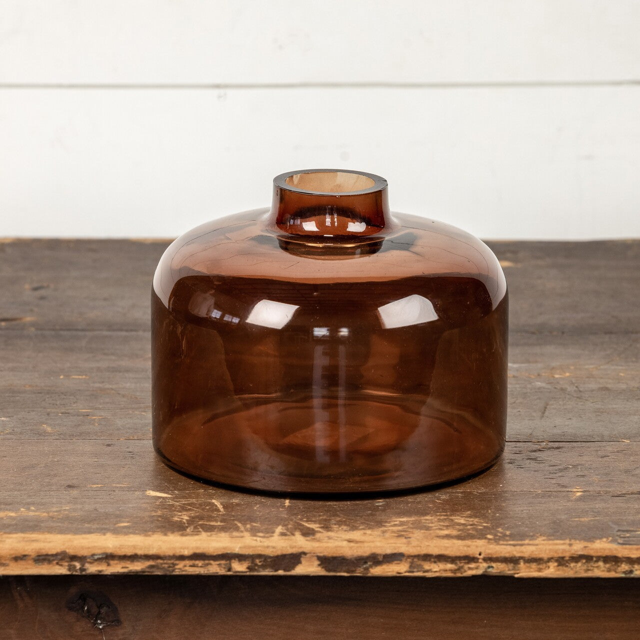 Smooth Amber Glass Vase