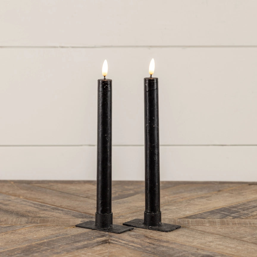 3D Flame Taper Candle - Set of 2
