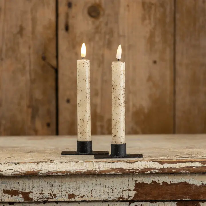 3D Flame Taper Candle - Set of 2