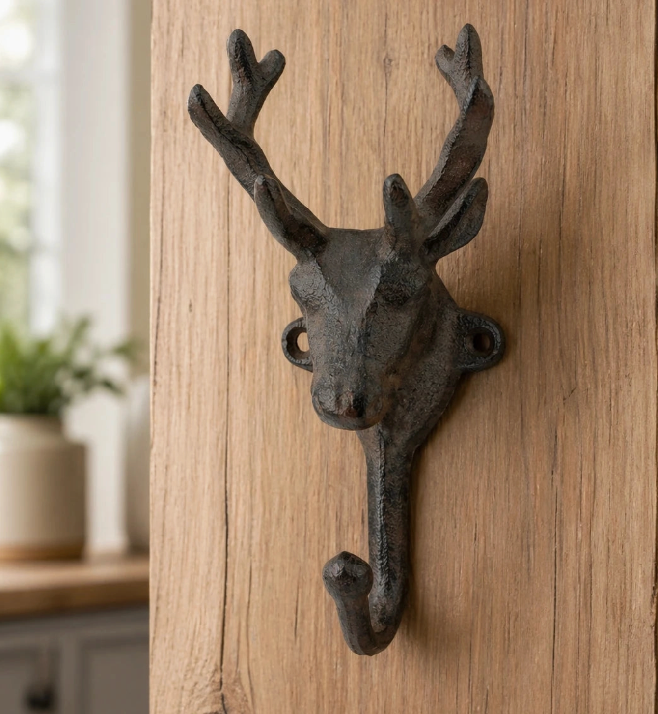 Cast Iron Deer Head Wall Hook