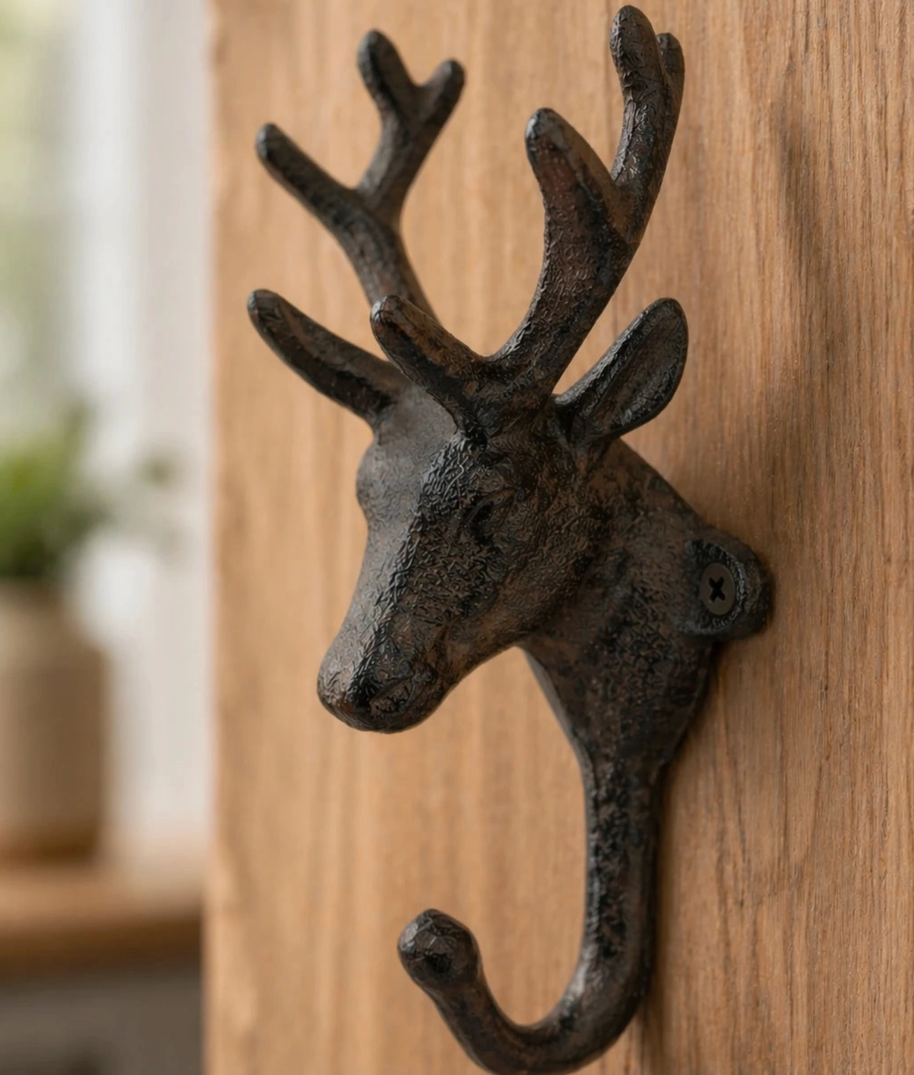 Cast Iron Deer Head Wall Hook