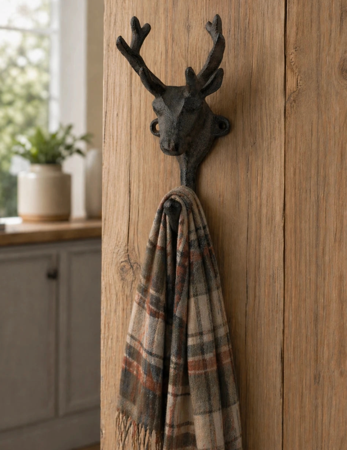 Cast Iron Deer Head Wall Hook