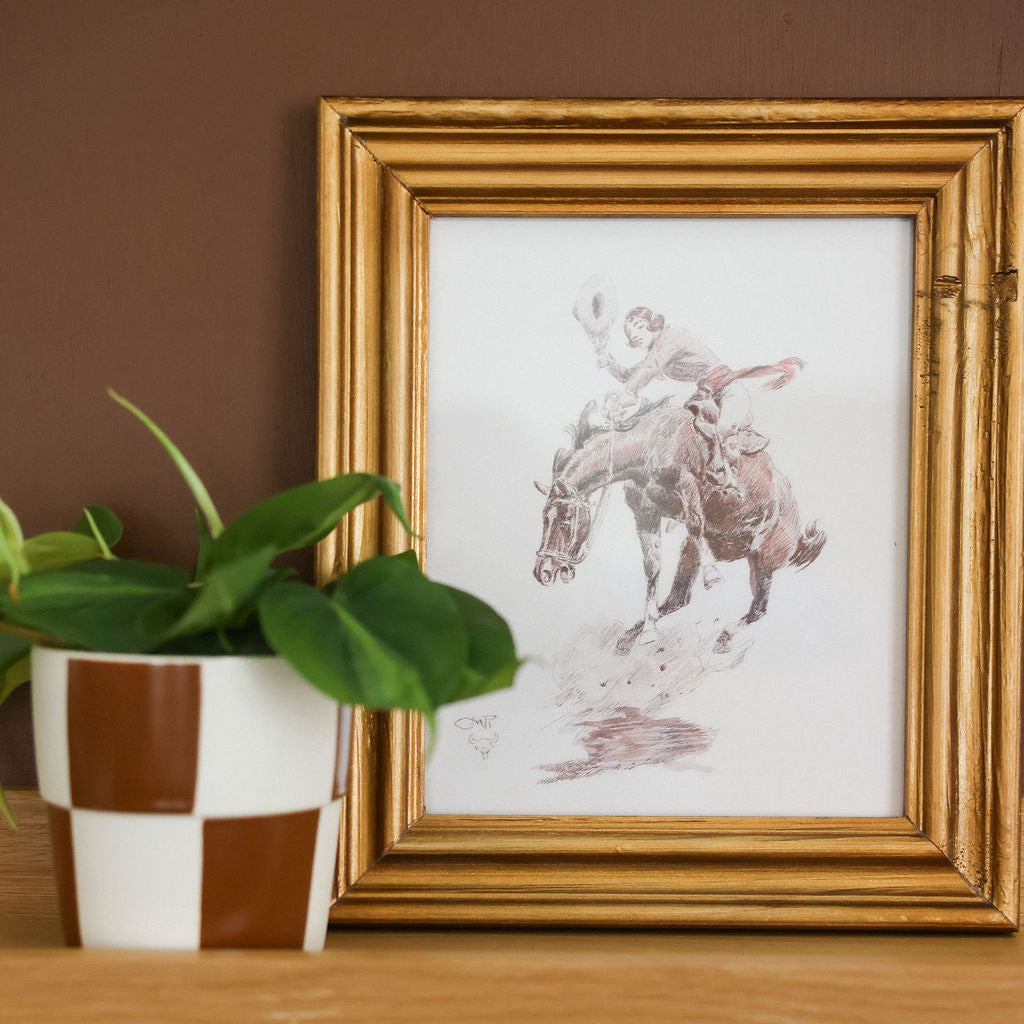 Cowgirl Rodeo Framed Print- 2 Styles