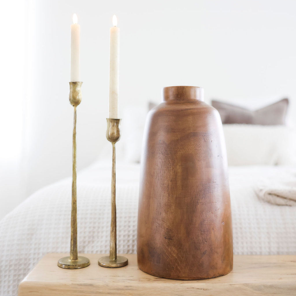 Walnut Finished Paulownia Vase