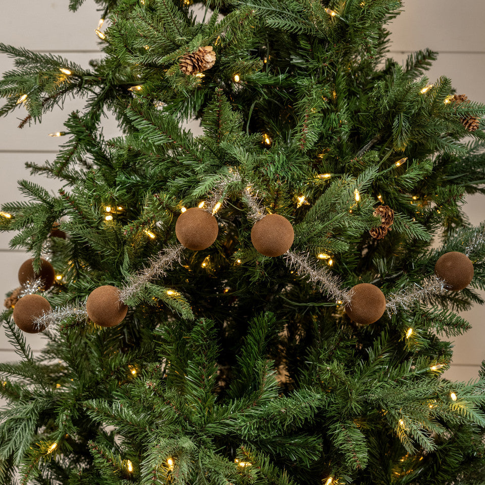 Flocked Ball Garland - 2 Sizes