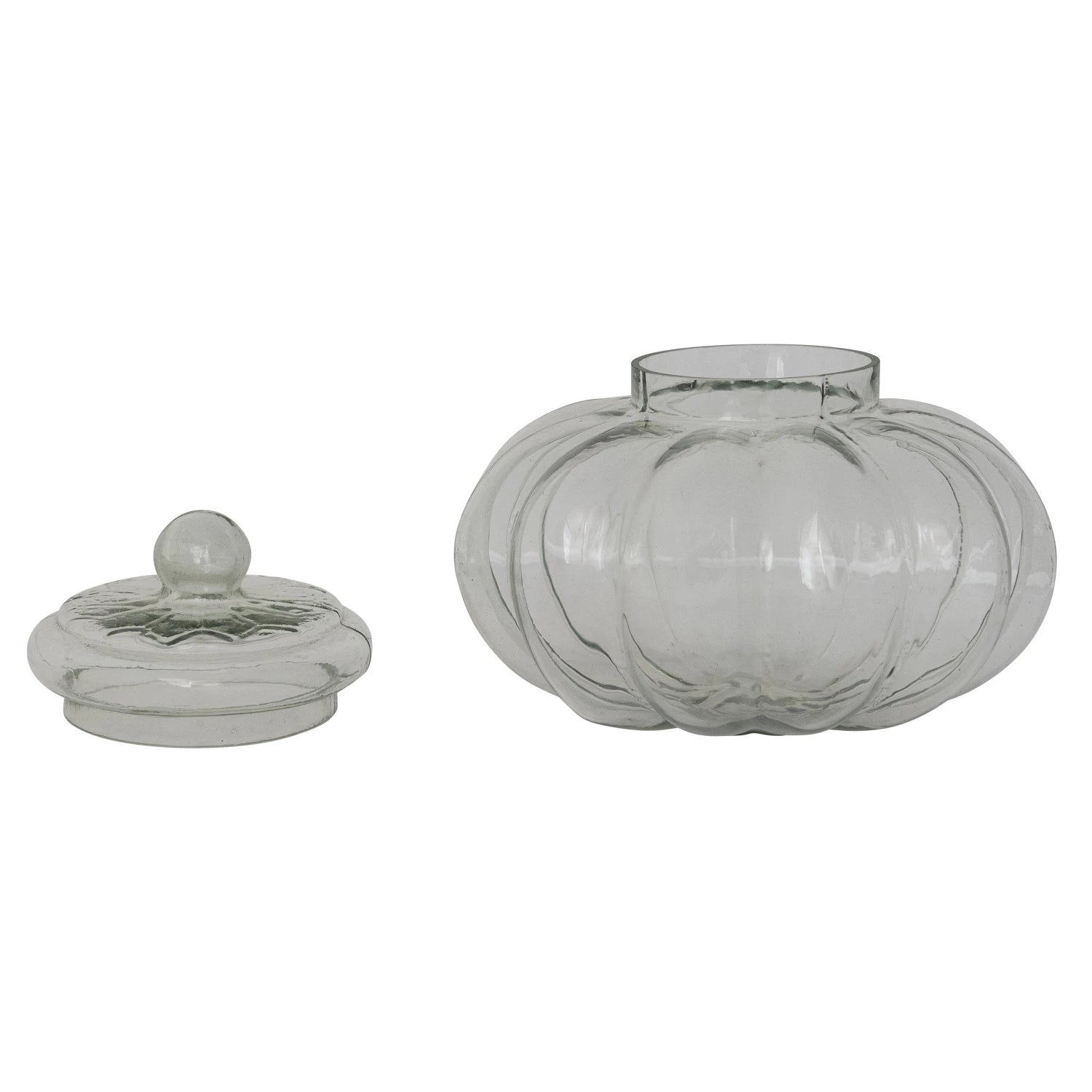 Ribbed Glass Jar with Lid