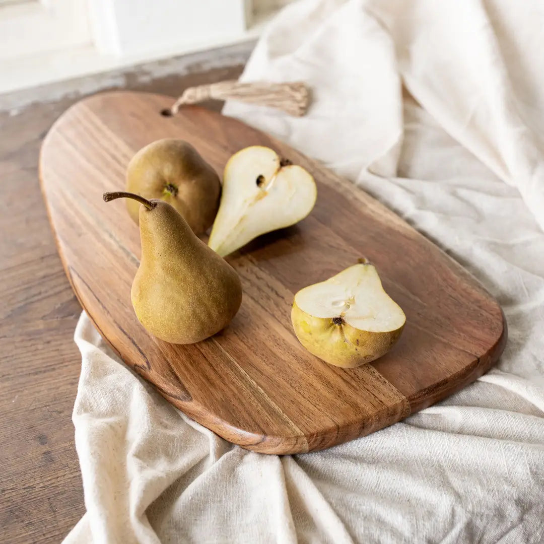 Acacia Wood & Jute Cutting Board