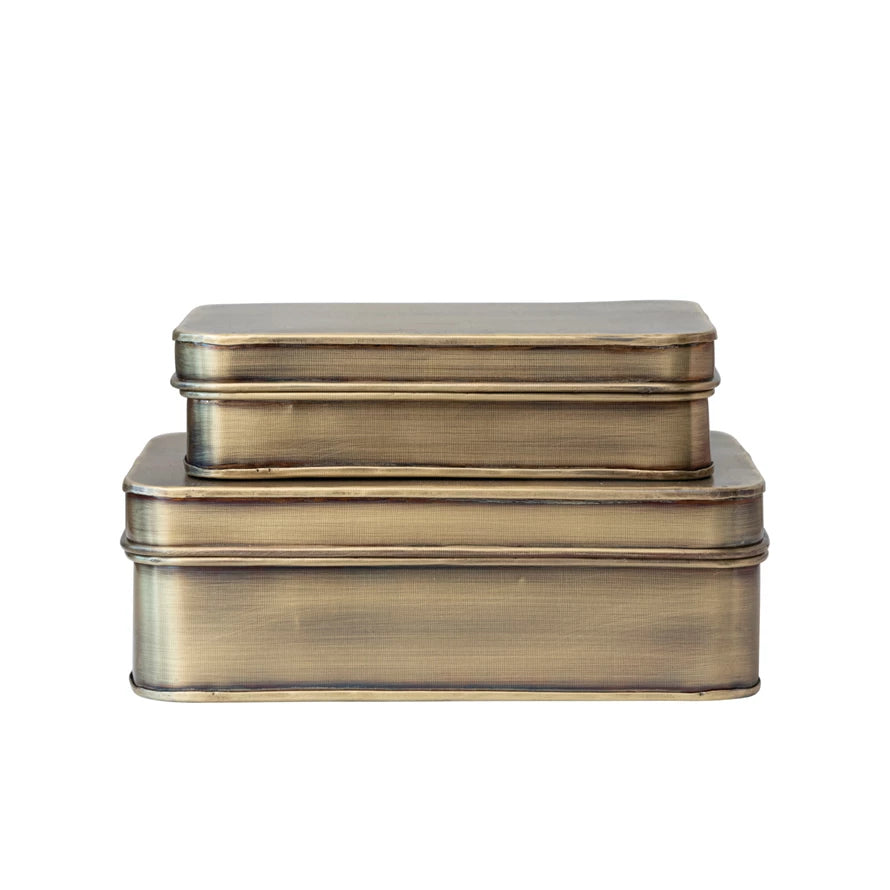 Antique Finished Metal Box - 2 Sizes