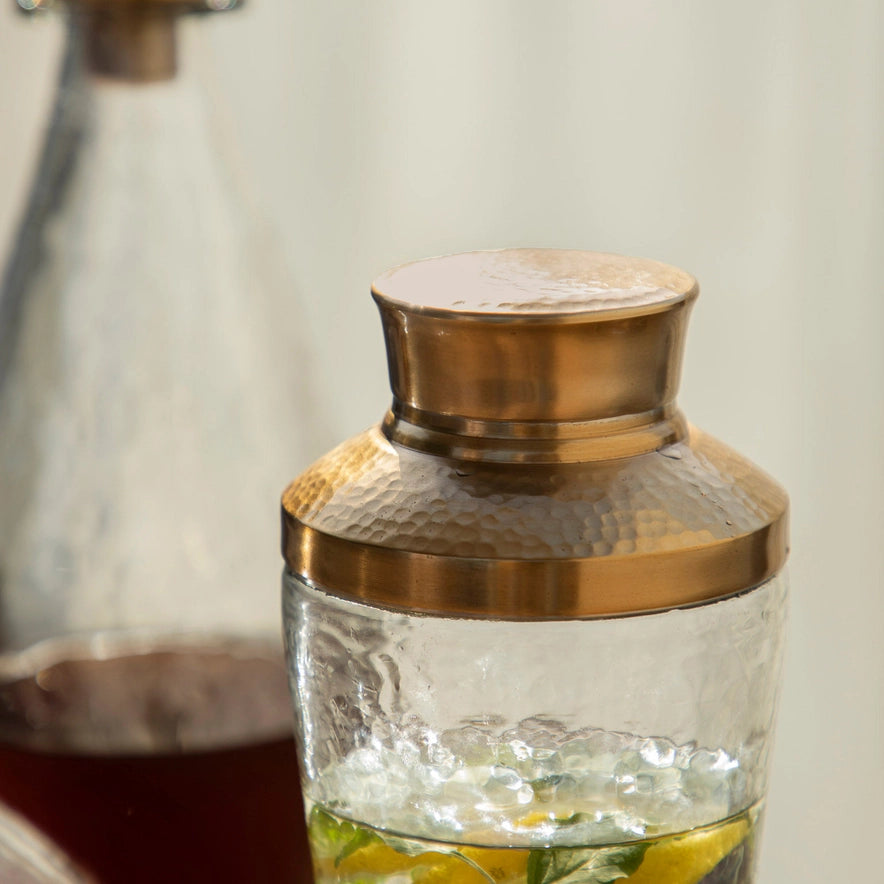 Hand-Blown Glass Cocktail Shaker - 2 Sizes