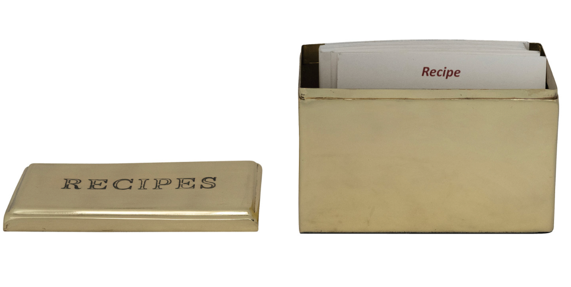 Gold Recipe Box & Blank Cards