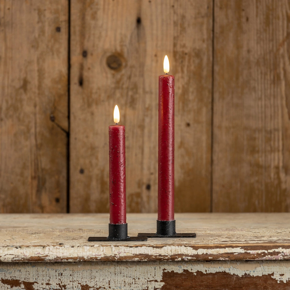 3D Flame Taper Candle - Set of 2