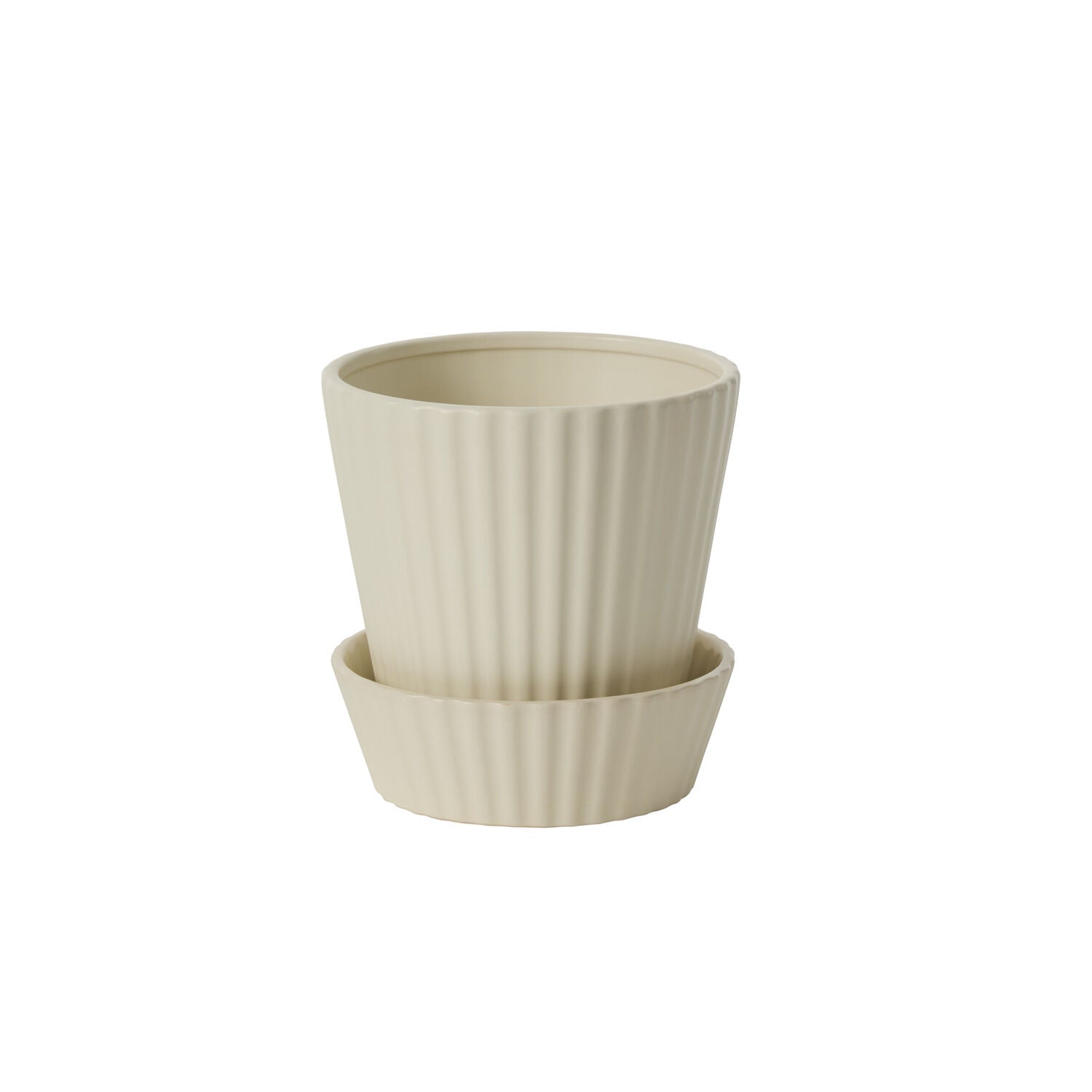 Ribbed Planter & Saucer - 2 Sizes