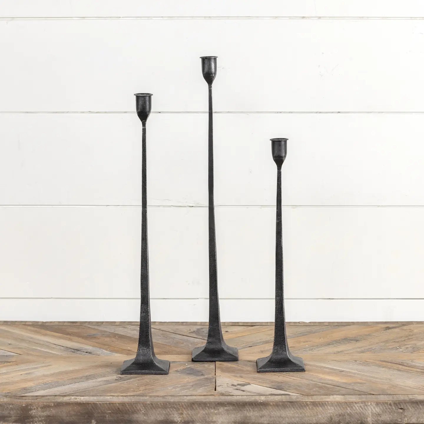 Rustic Hand-Forged Candlestick Holder - 3 Sizes