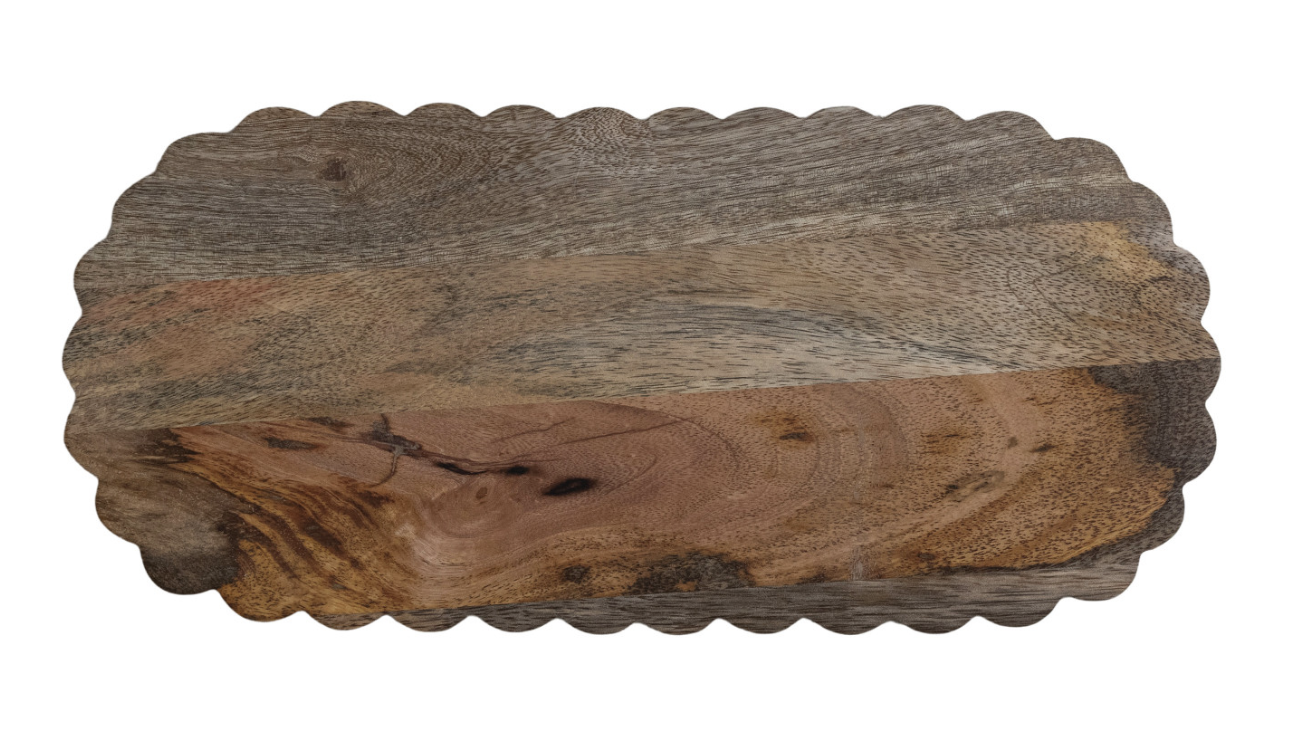 Oval Wood Scallop Serving Board