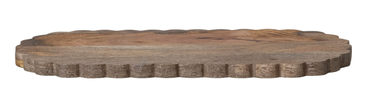 Oval Wood Scallop Serving Board