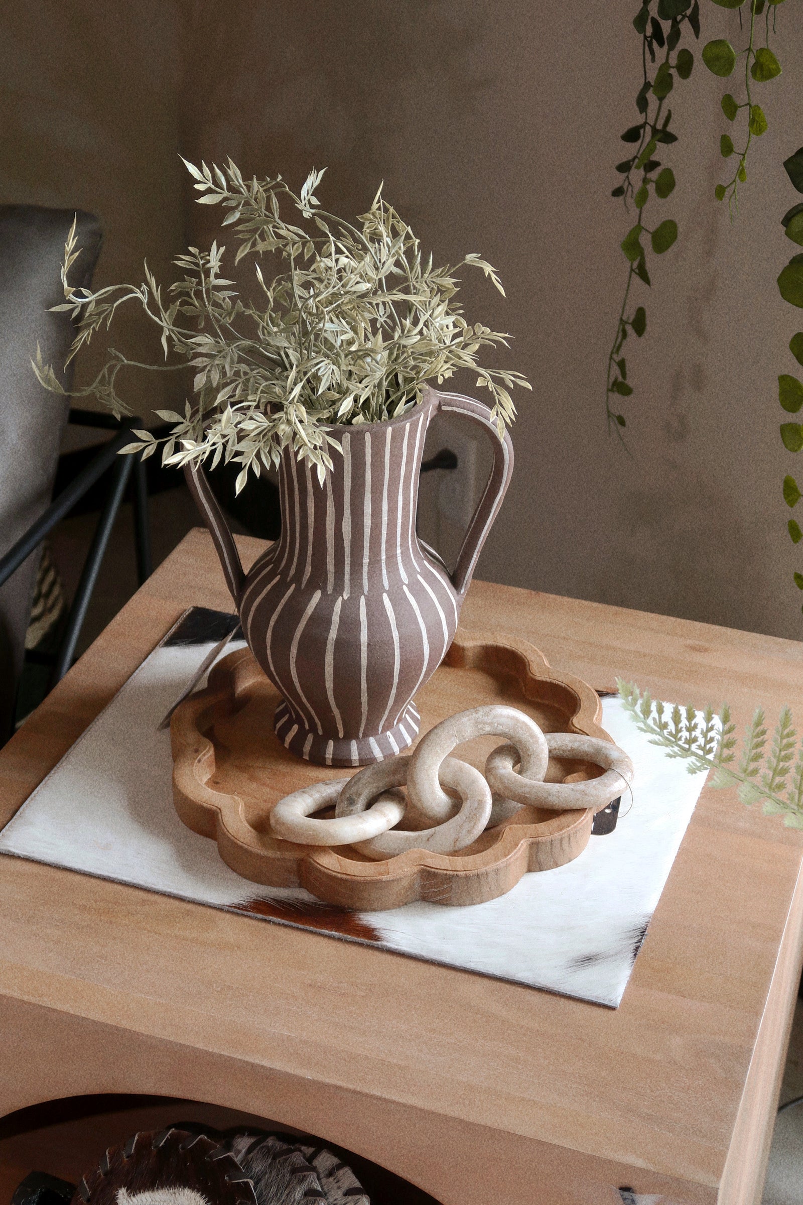 Handcrafted Vertical Striped Vase
