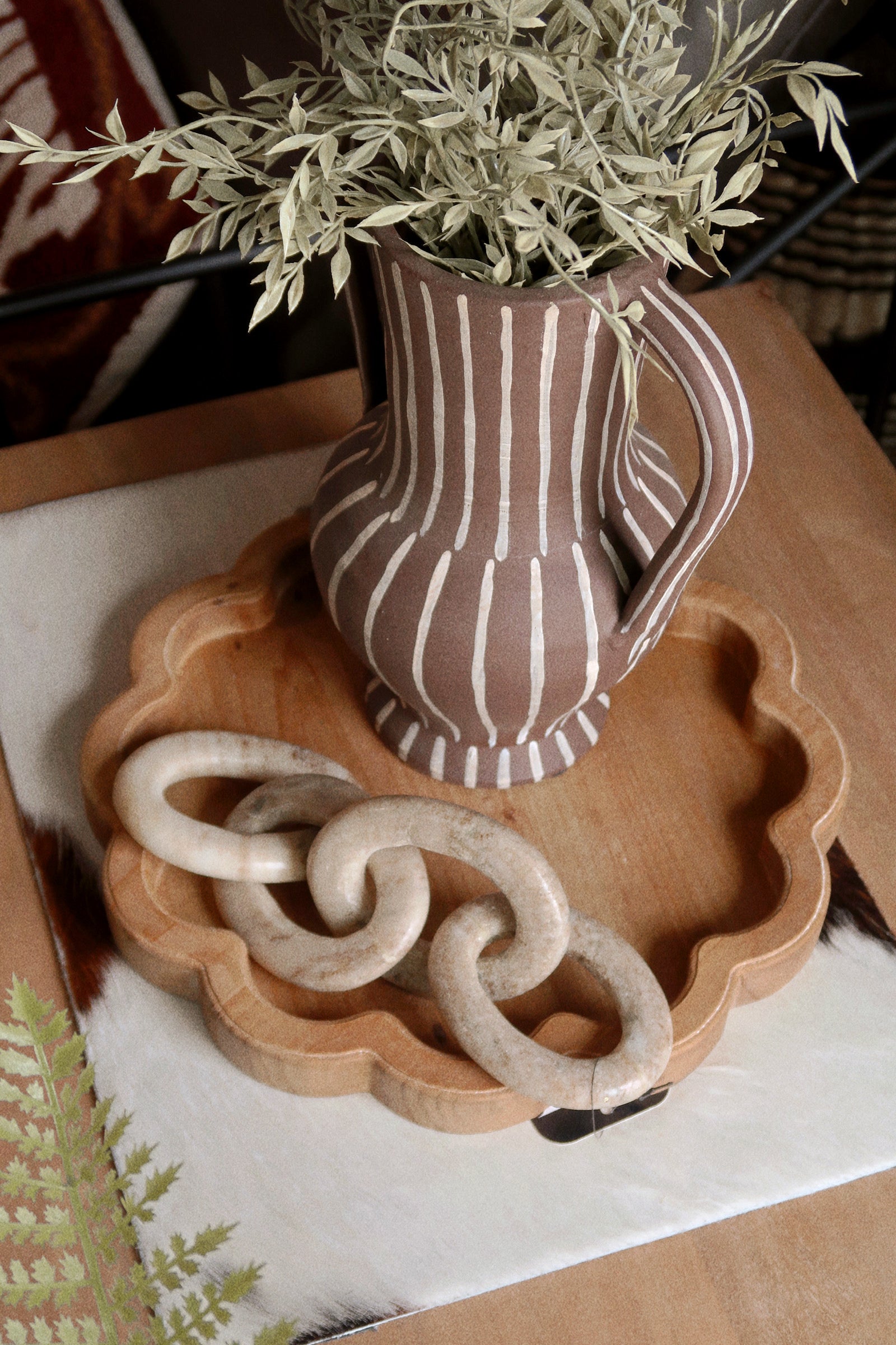 Handcrafted Vertical Striped Vase