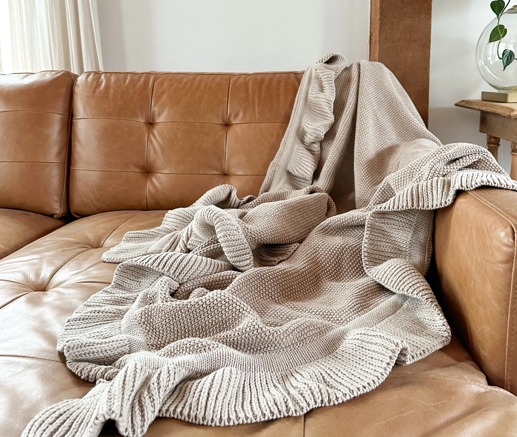 Ruffle Edge Cotton Throw