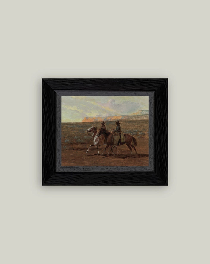 Two Cowboys Framed Art - 3 Sizes