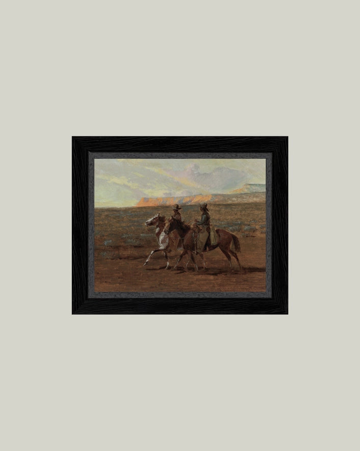 Two Cowboys Framed Art - 3 Sizes