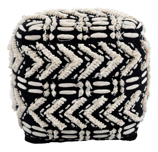 Versatile Handwoven Textural Floor Pouf