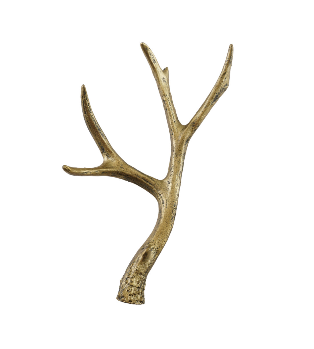 Antiqued Gold Cast Iron Antler Decor