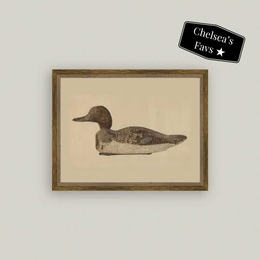 Wooden Duck Decoy Framed Art