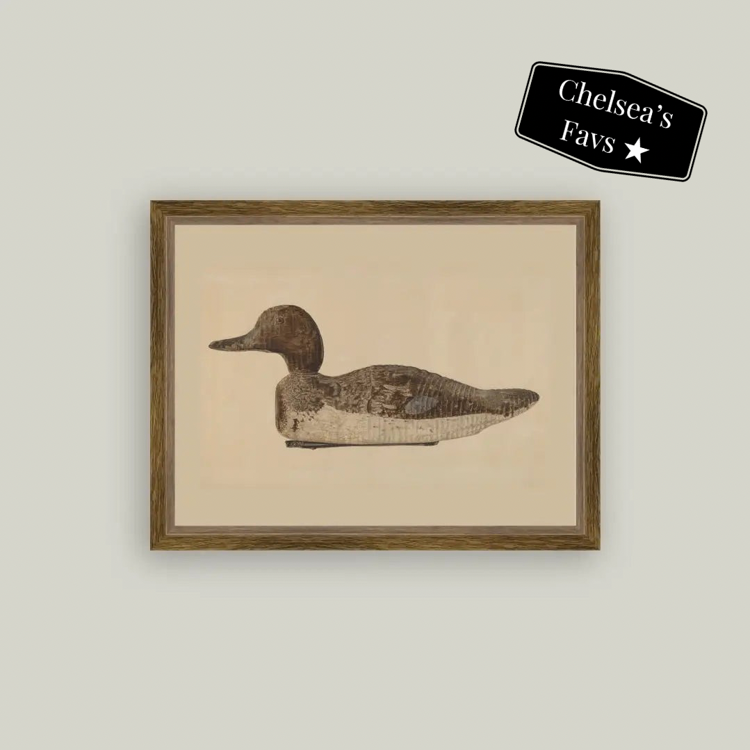 Wooden Duck Decoy Framed Art
