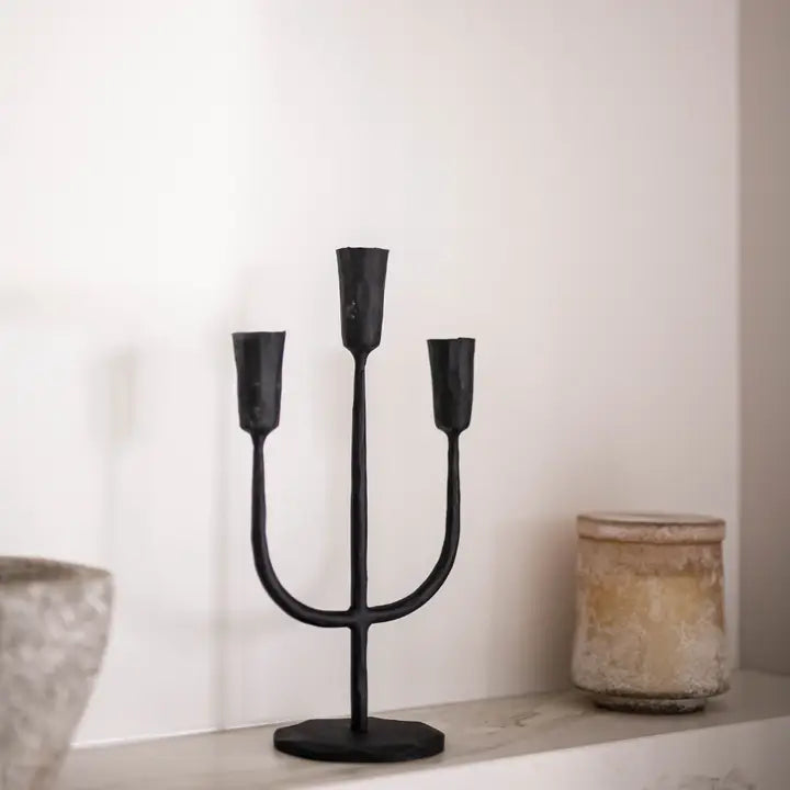 Iron 3-Arm Taper Candelabra - 2 Colors & 2 Sizes