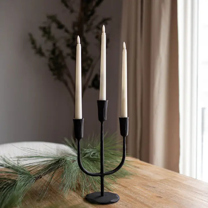 Iron 3-Arm Taper Candelabra - 2 Colors & 2 Sizes