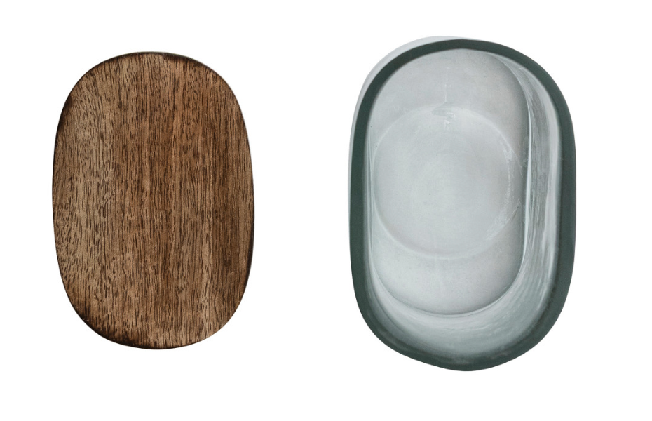 Mango Wood Lidded Glass Jar