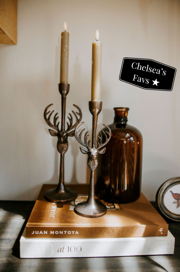 Metal Stag Candlestick Holder - 2 Sizes