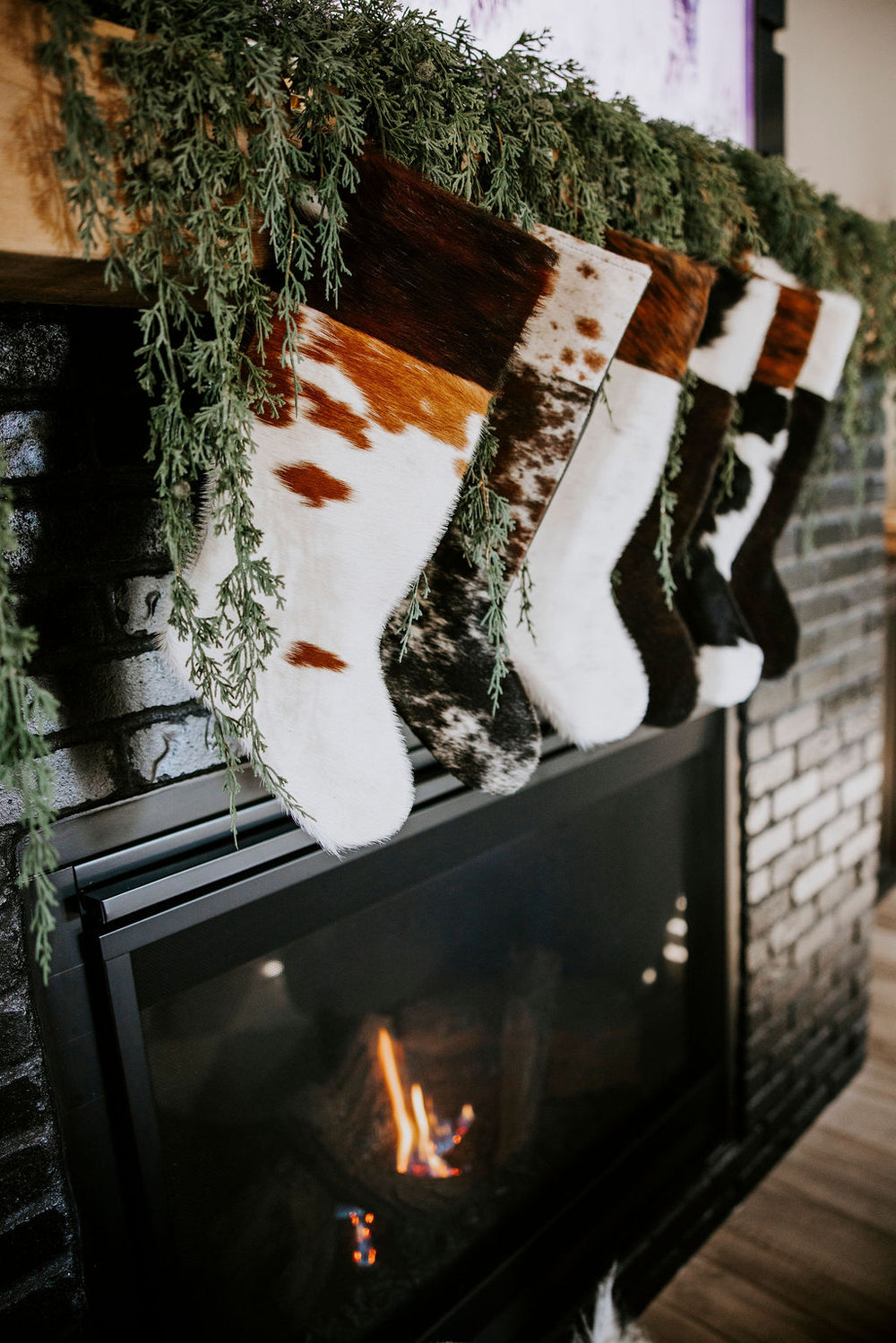 Cowhide Holiday Stocking