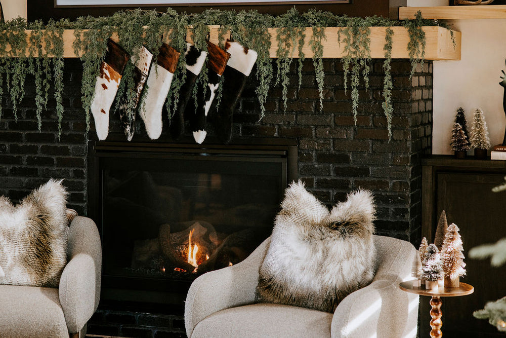 Cowhide Holiday Stocking