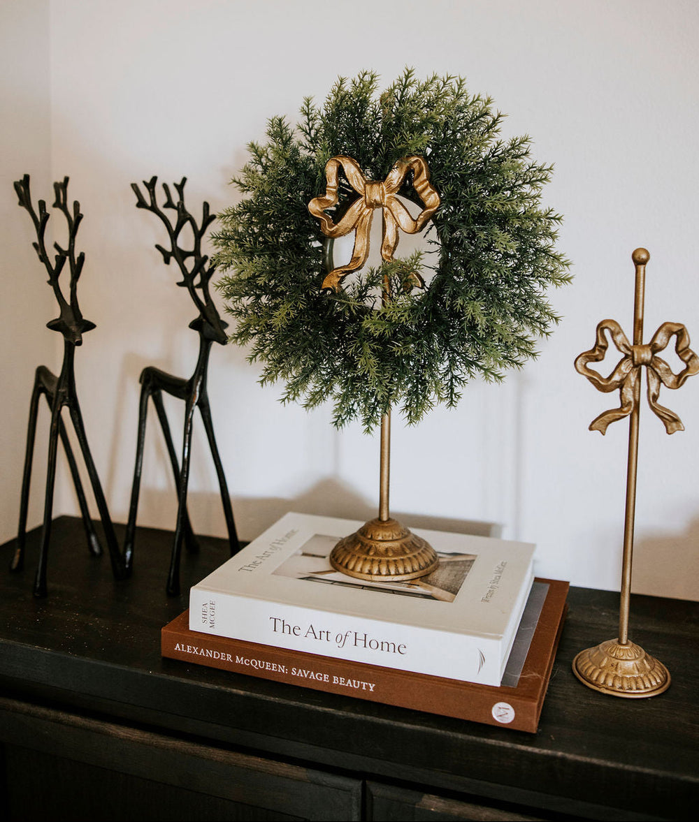 Gold Bow Wreath Stand - 2 Sizes