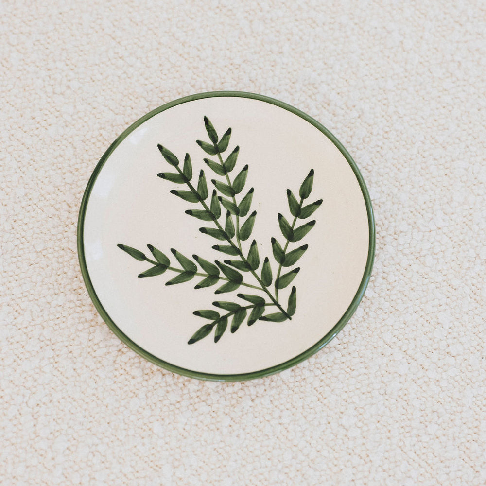 Hand-Painted Botanical Stoneware Plate - 4 Styles