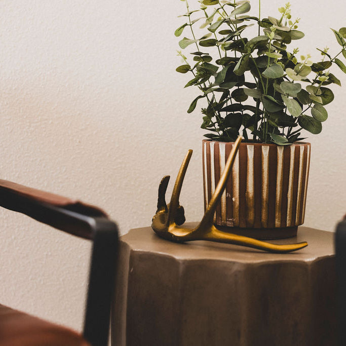 Rustic Gold Metal Antler