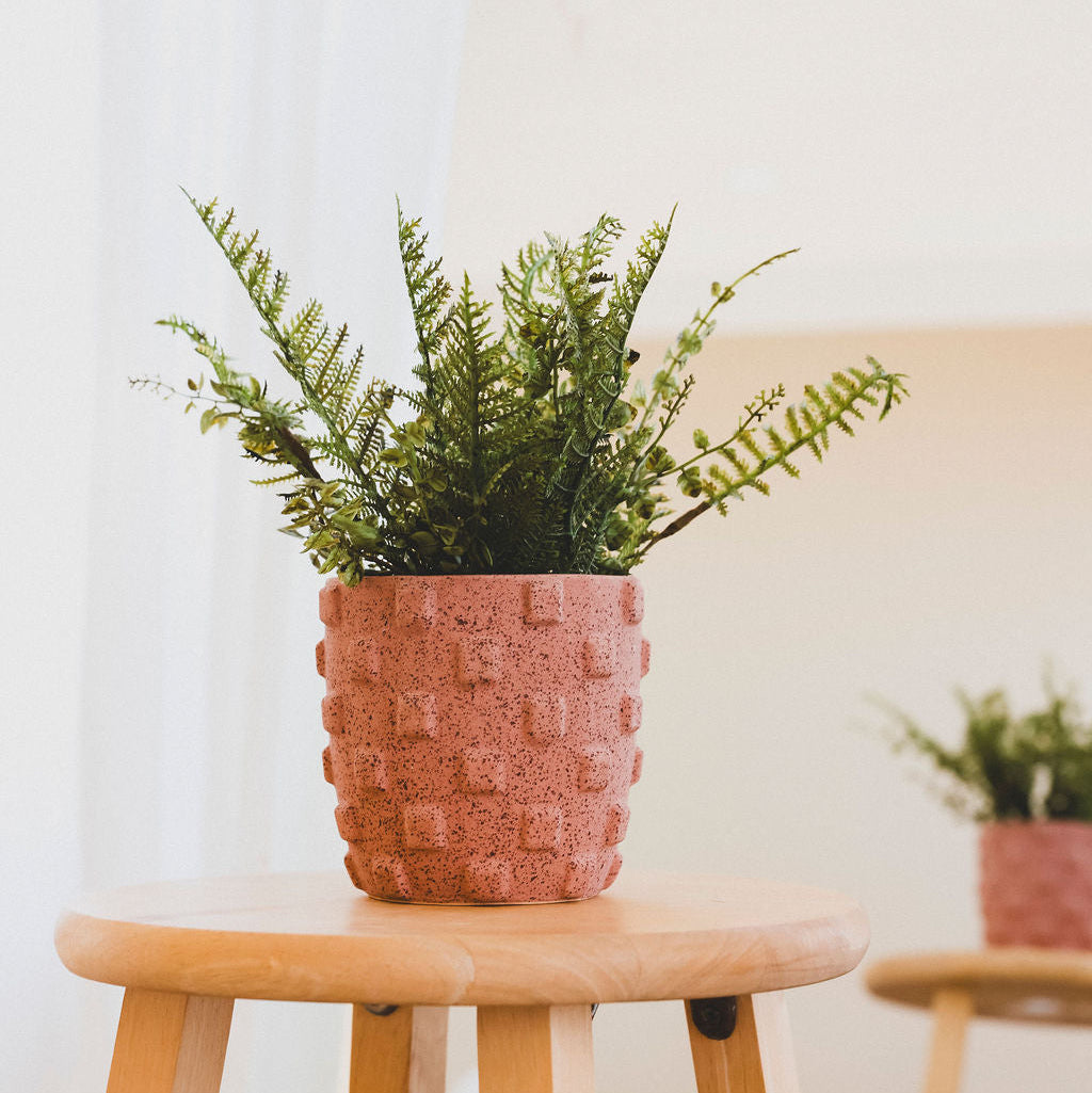 Abstract Checkered Patterned Pot