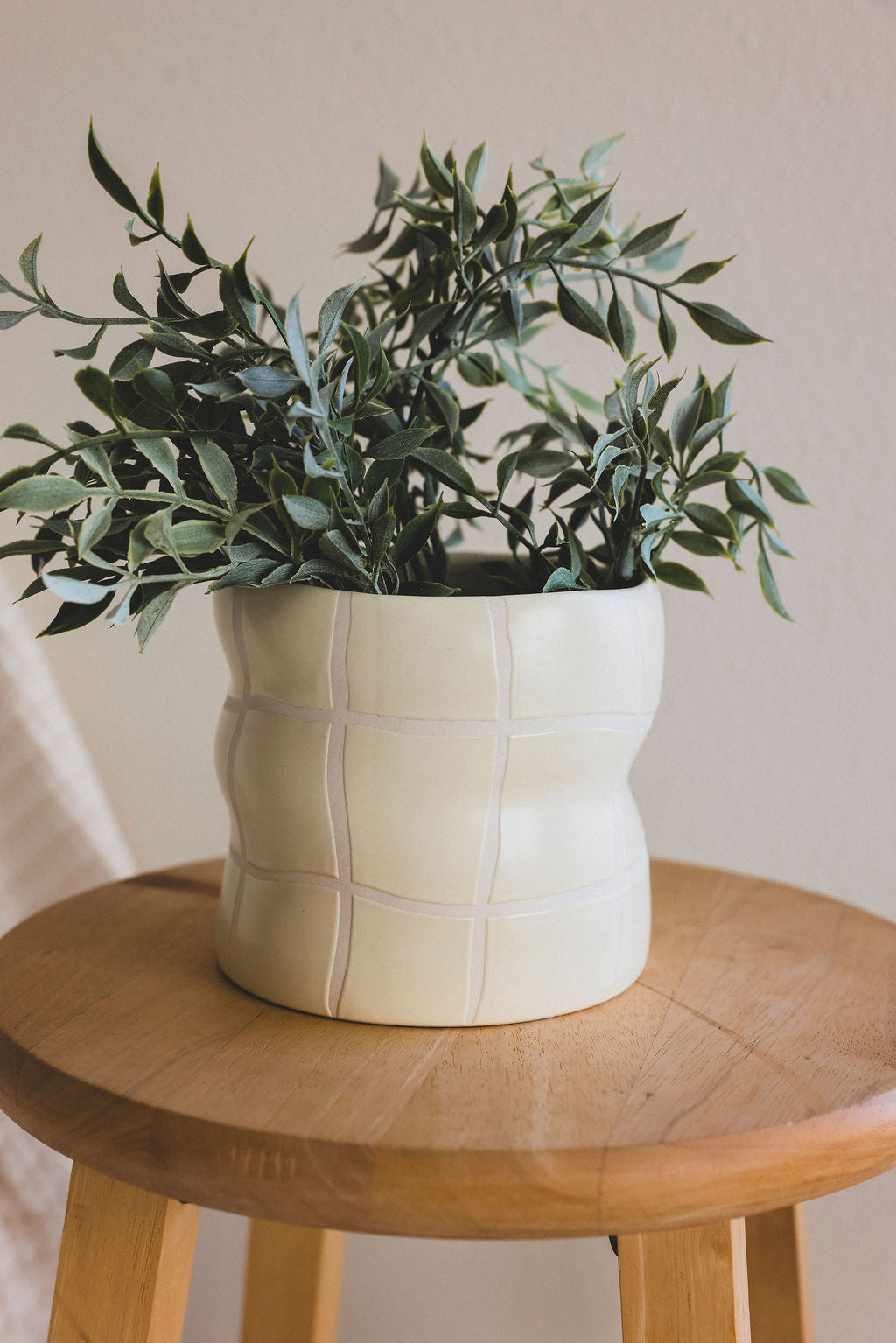 Butter Checker Patterned Planter