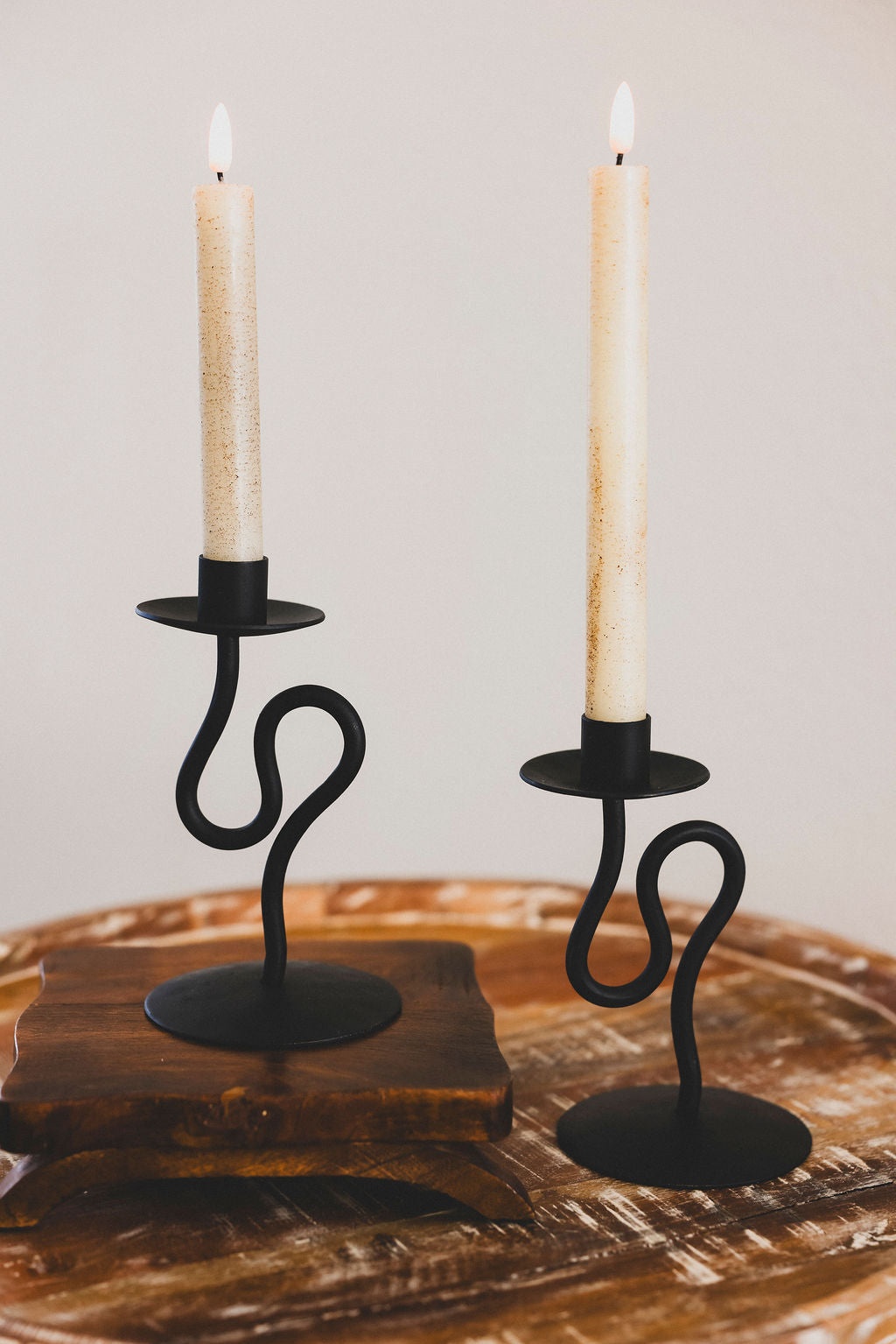3D Flame Taper Candle - Set of 2