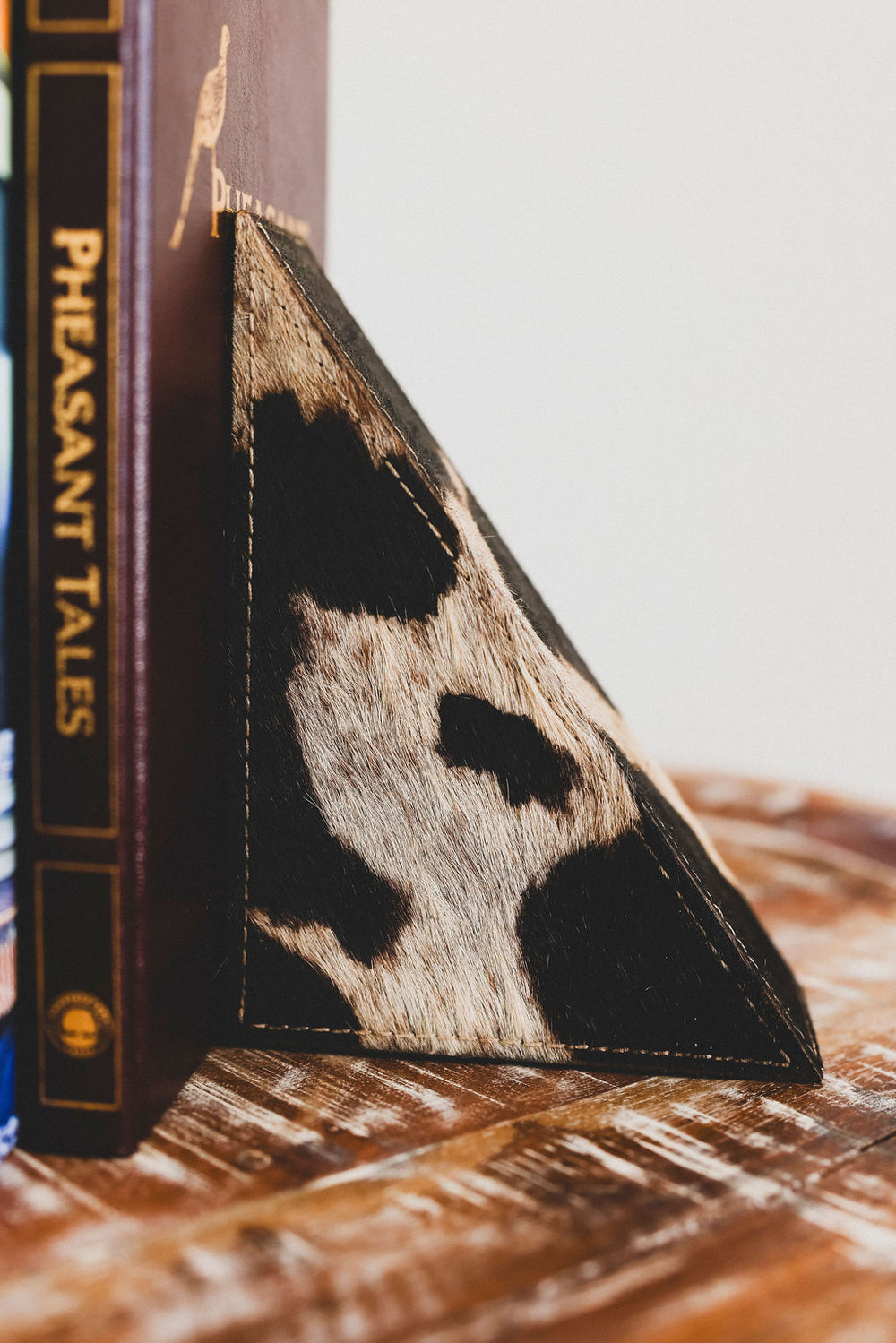 Cowhide Leather Bookends - Set of 2