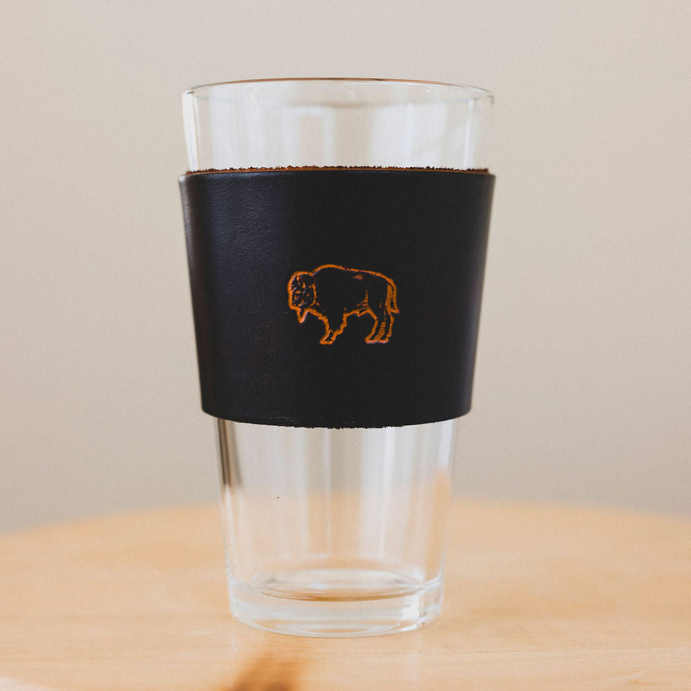 16oz Handmade Leather Wrap + Glass - 2 Styles