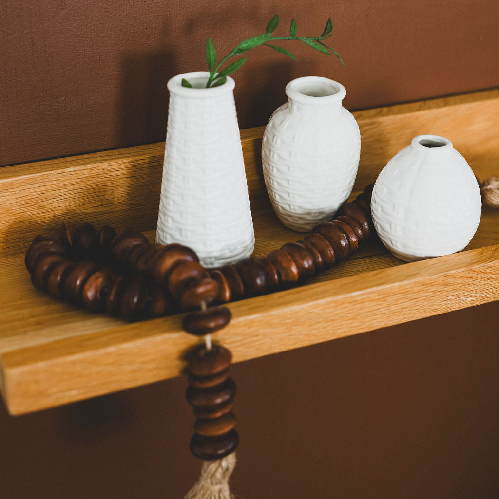 Basket Weave Stoneware Budvase - 3 Sizes